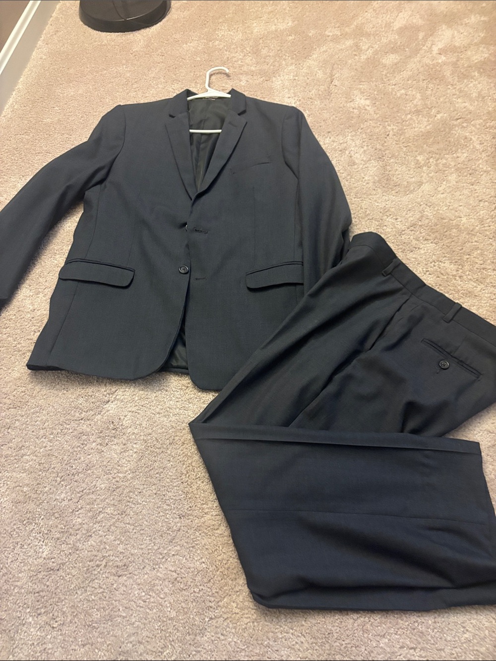 Calvin Klein Black Men's Two-Button Suit Jacket 20R